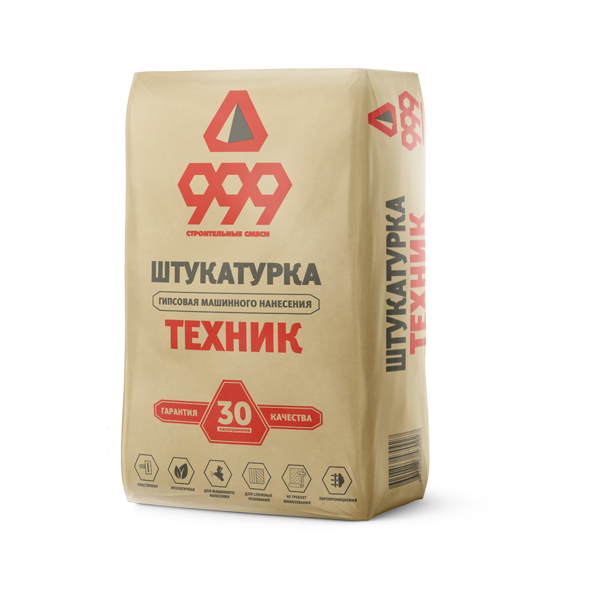 999 Техник гипсовая штукатурка для машинного нанесения (30 кг)
