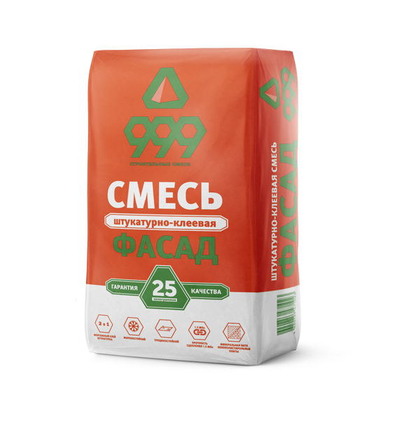 999 Фасад монтаж-клеевая смесь (25 кг) с ПМД
